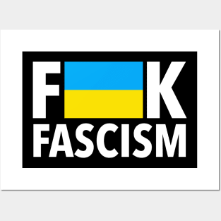 F Fascism - Censored with Ukrainian Flag (rectangle) Posters and Art